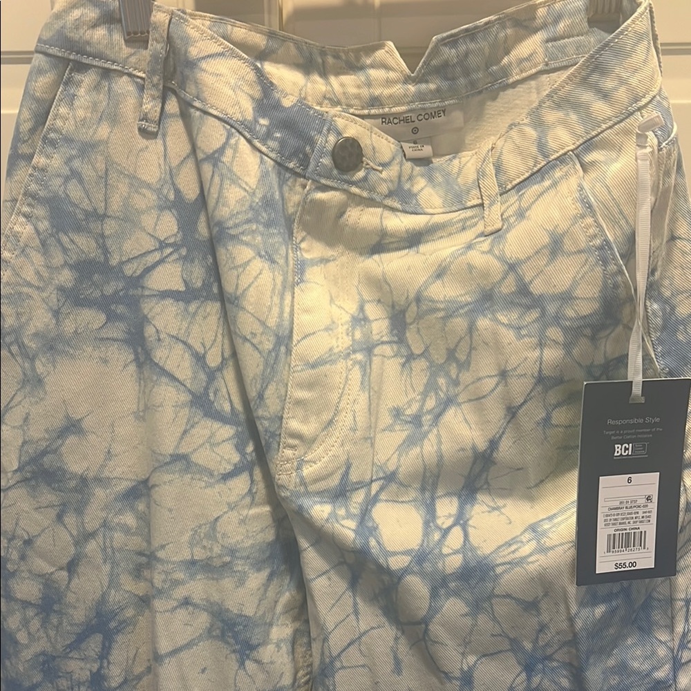 Rachel Comey Marble Blue and Cream Pants